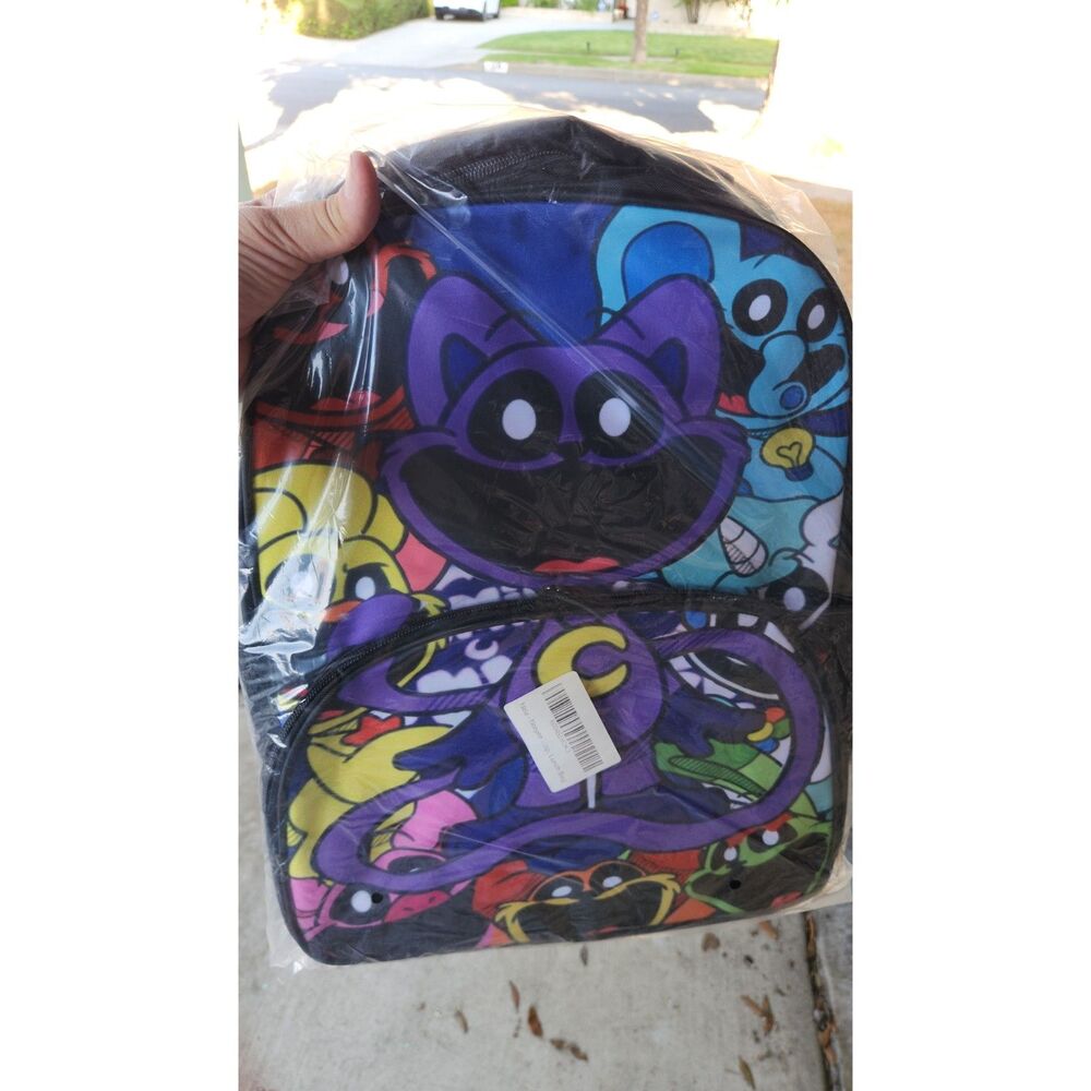 Poppy Playtime Chapter 3 Smiling Critters CatNap Kids Backpack School Bag Purple